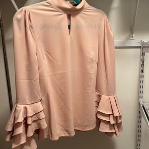 Pink ruffle sleeve Gracia top